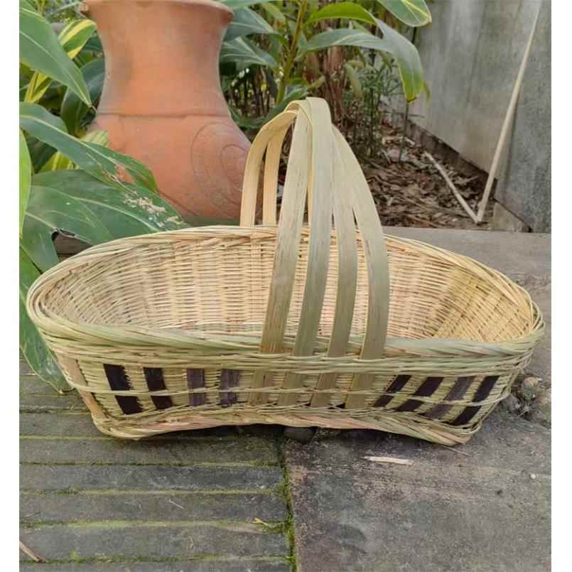 竹编老式菜篮子手工提篮售货提篮大提篮竹提篮储物四川竹编提篮