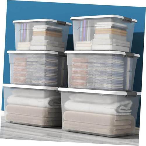 Large transparent plastic clothes quilt toy storage box big