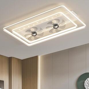 新款摇头客厅风扇灯现代轻奢大气大厅主灯带风扇一体家用卧室灯