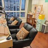 美发甲红椅商场售564楼处办公室奢休闲沙椅美轻式 单人沙发椅网商