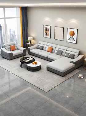 布艺沙发客厅02AAV5年新款科技布式2家极简小户型直排三人位具意