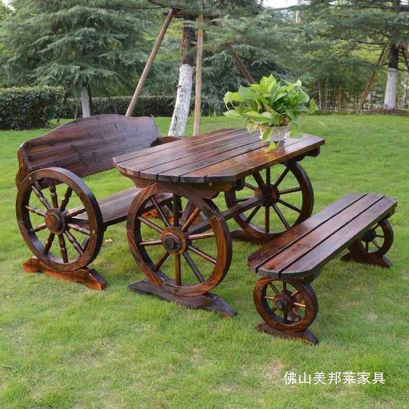 碳组化椅防腐实木桌套件户外桌庭院休闲花园阳台露天合复古BBX茶,住宅家具,桌椅套件,淘宝优惠券,粉丝福利购,淘宝优惠卷