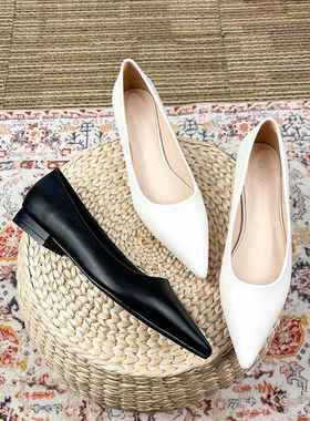 19601软底职业黑色平底鞋女尖头浅口不累脚2026年新款春季工作单