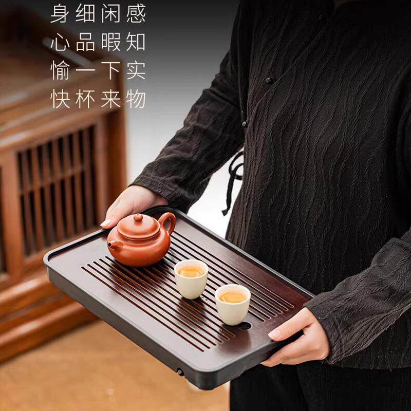 密胺竹制茶盘楠竹大容量可排水废水蓄水双用设计可拆卸过滤板家用