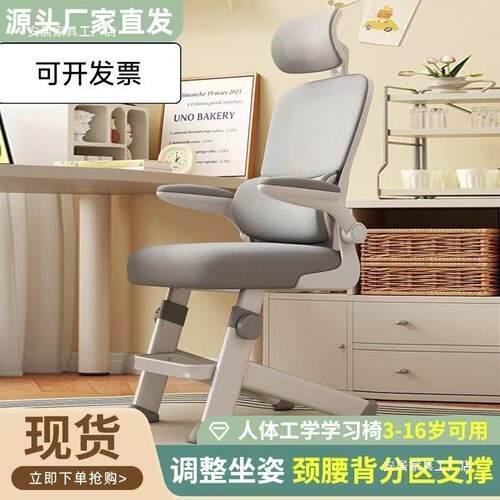 升降工学电脑椅子青年高初学生专用写椅字学12549书桌子儿童中习