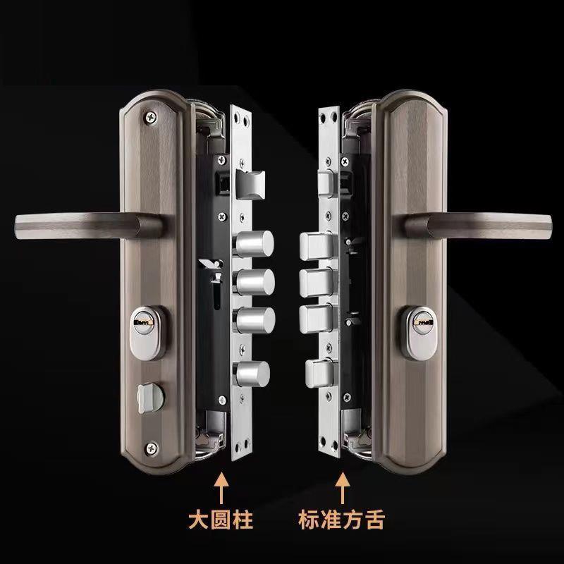 1型盗门锁家用通用门把手门面板上防提反锁大门锁具套装室内房门