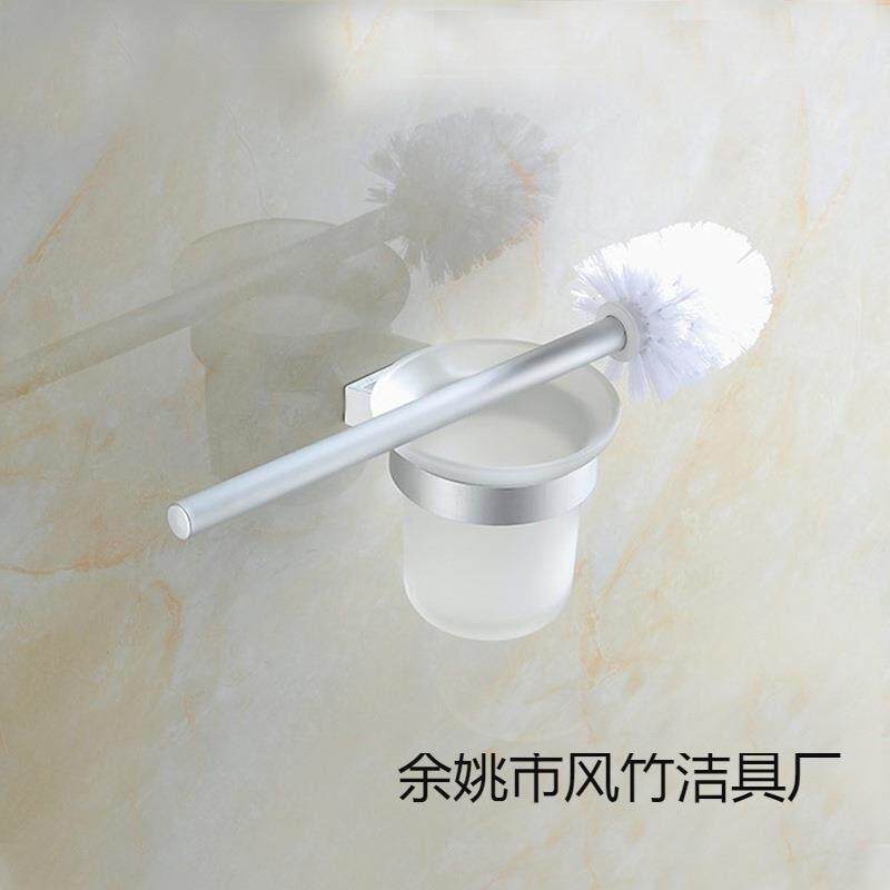 太空铝马桶刷一体型加固杯环马桶杯套装厂家打孔/免打孔