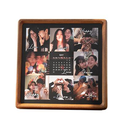 时几初胶片感九宫格婚纱照相框摆台高级照片定制diy情侣创意礼物