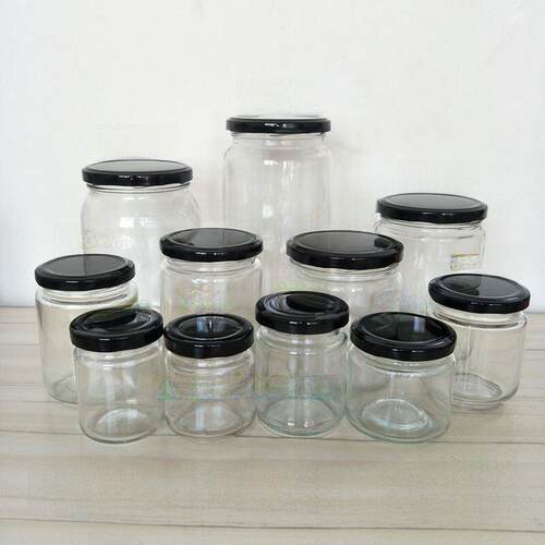 Circular glass jar pickles bottles jam jars of honey bottle
