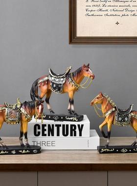 跨境新品美式骏马摆件轻奢家居客厅玄关酒柜电视柜工艺品装饰摆设