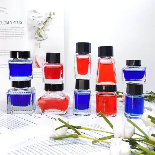 厂家直销玻璃墨水瓶15ml 20ml钢笔水文具分装瓶 非碳素墨水空瓶