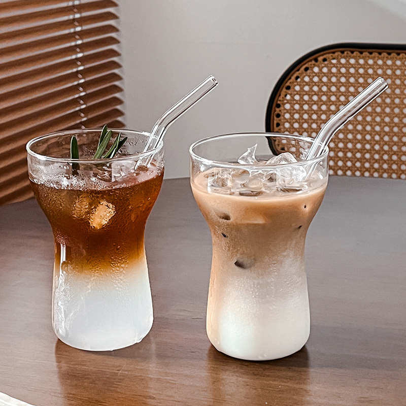 耐热玻璃杯冷萃气泡水杯早餐杯牛奶杯ins风小众冰美式拿铁咖啡杯