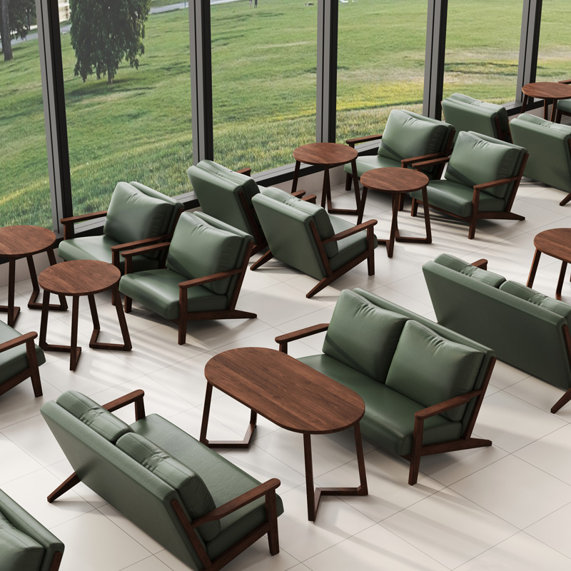 酒吧清吧奶茶店咖啡厅桌椅组合餐厅墨绿卡座沙发洽谈酒馆商用休闲