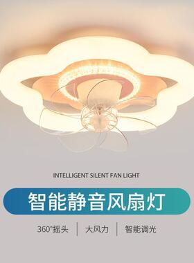 摇头风扇灯led吸顶灯静音儿童房间客厅家用卧室风扇灯餐厅一体灯