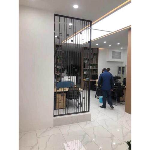 入户艺玄关定作不锈钢客厅铁隔断办公室轻装饰屏风酒店奢雕花镂空