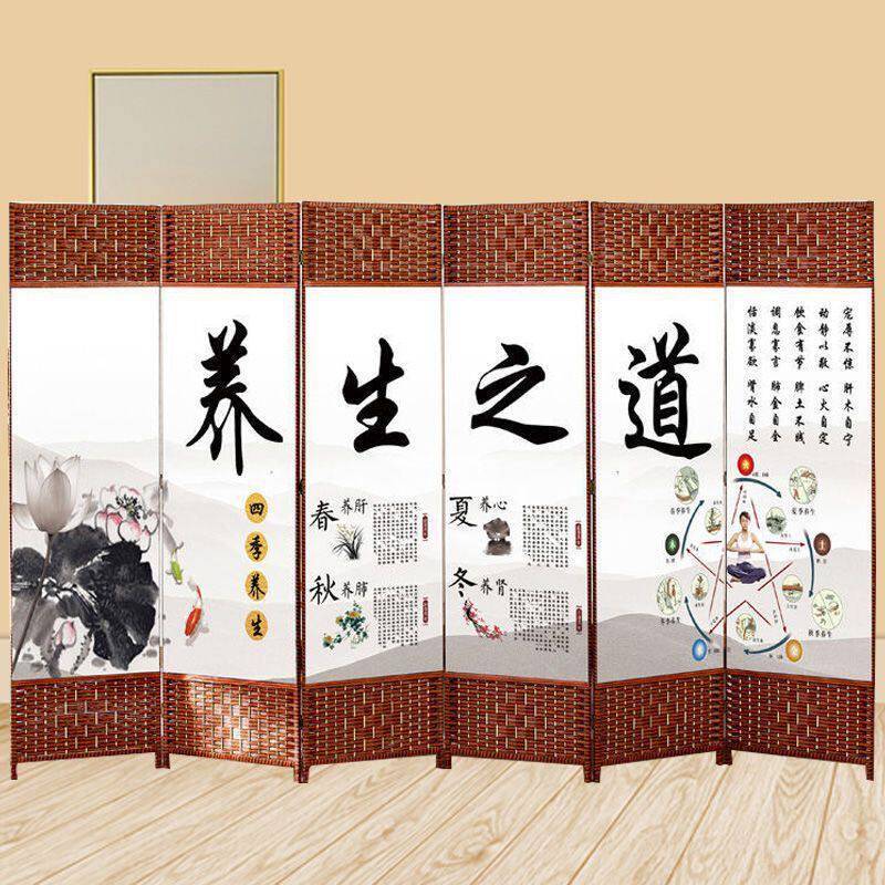 屏风隔断客厅卧室玄关折屏座屏中式家用简约酒店面双面养生之道