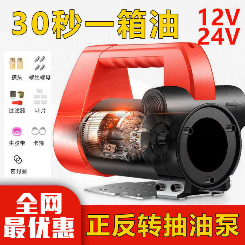货车抽油泵抽柴油机12V24V正反转电动加油机自封枪油桶自停抽油EH