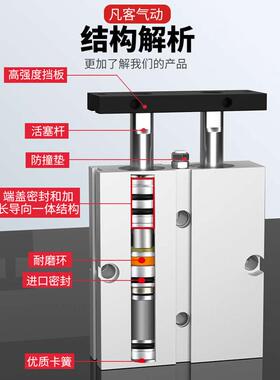 双轴双杆气缸TN10/16/20/25/32*10/15/20/30/50/100S/TDA小型气动