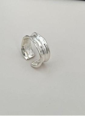 褶皱不规则重工开口戒小众设计极简冷淡风男女礼个性小众夏季时尚