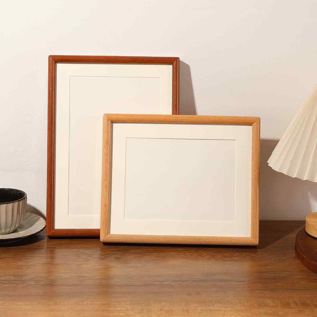 实木榫卯黑胡桃圆角相框摆台6寸7寸8寸16寸a4A3中式装裱画框