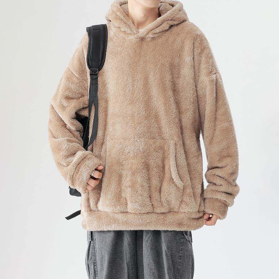 Men's Winter Fleece-Lined Thick Long Sleeve Warm Hoodie