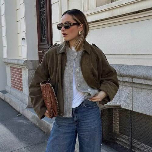 Jacket Coat Women Vintage Casual Fashion Chic Solid Winter