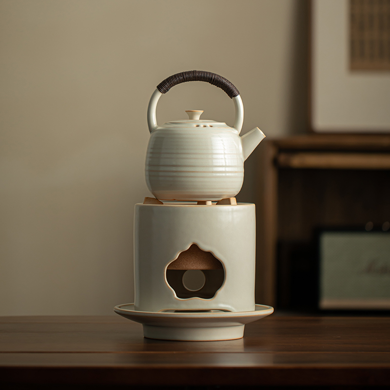 碳炉围炉煮茶套装家用庭院煮茶炉炭火烧烤茶炉温茶壶木炭酒精两用