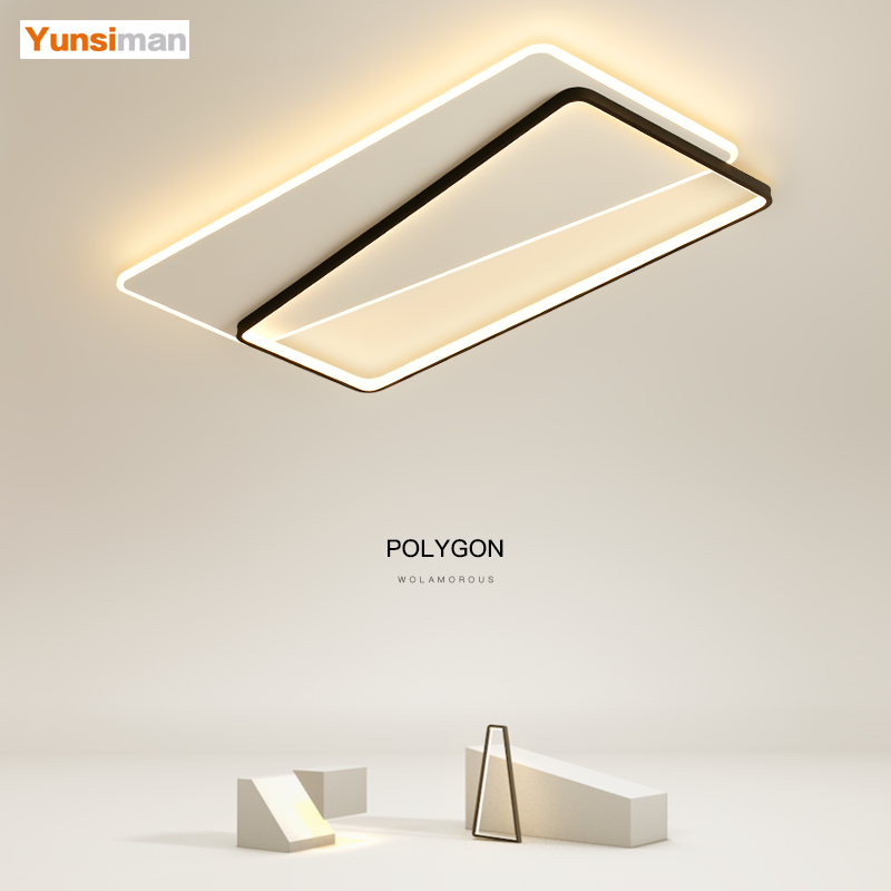 韵丝蔓简约现代风大气客厅灯长方形led吸顶灯创意中山卧室书房灯