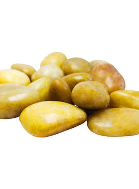 卵石鹅卵雨花石抛造景阳台工程黄色鱼缸铺路庭院鹅卵石黄石精黄色