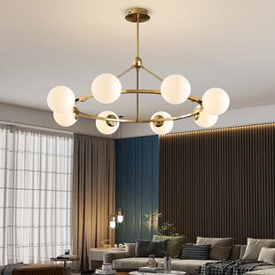 北欧环形魔豆吊灯客厅灯美式 中古风轻奢餐厅卧室灯具跨境 复古法式