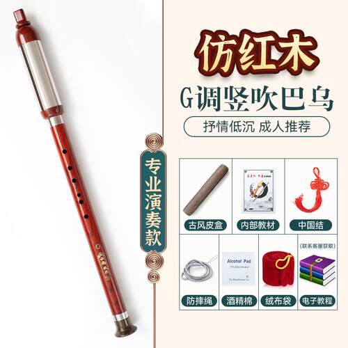 高档巴乌竖吹小学生初学者业入门C调降BG调人F调成专演奏调民族乐