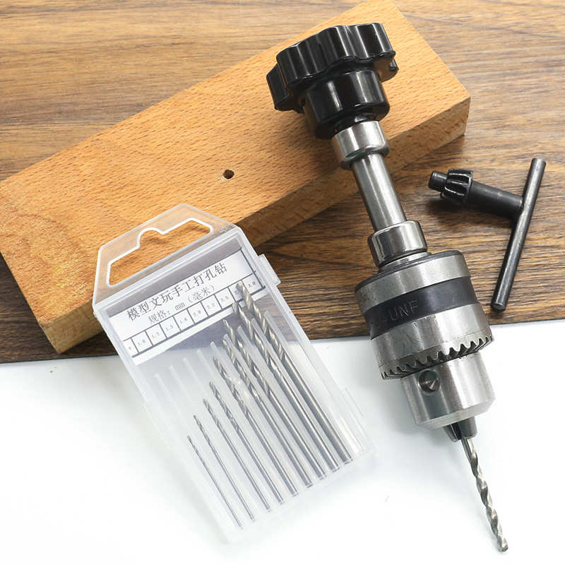 手动钻孔器文玩金刚核桃手捻钻10支钻头模型手工工具套装打孔器