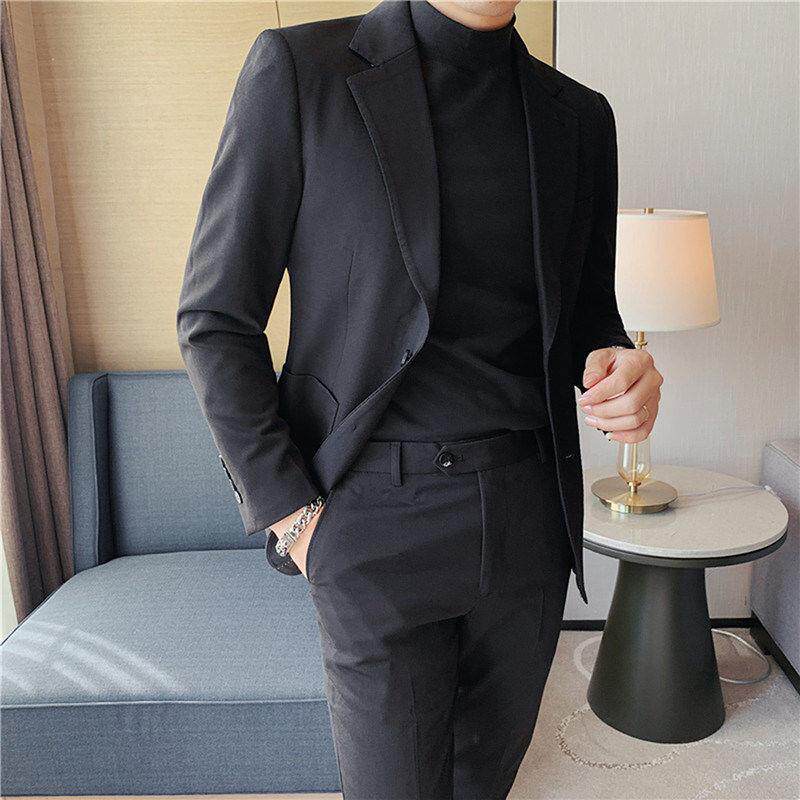 SADO YINER白色休闲西装外套男春秋新款高级感男士西服套装修身