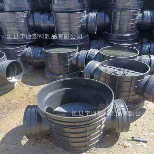 HDPE波纹管配件直通90度45度弯头正三通补心塑料检查井