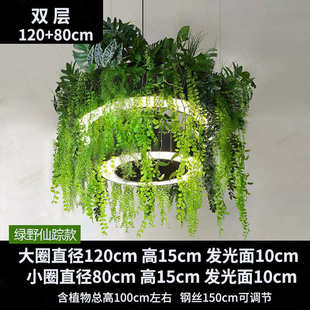 定制办公室绿植光圈吊灯餐厅酒店休闲区售楼部民宿艺术植物大吊灯