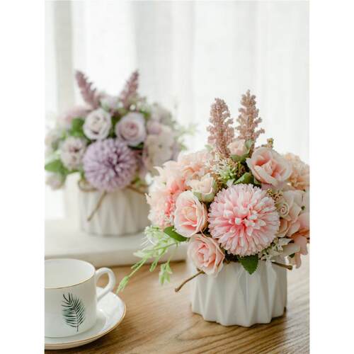 假花仿真花摆设小盆栽塑料花办公室桌面假绿植客厅装饰品小摆件厂