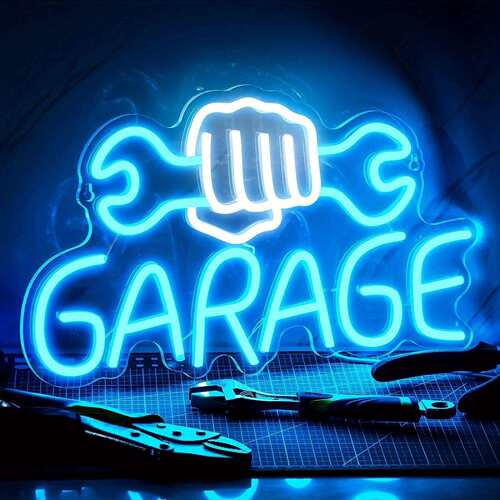 跨境led霓虹灯维修厂GARAGE扳手发动机亚克力霓虹灯节日氛围灯