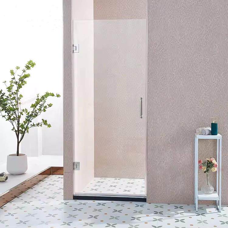 出口内向外开不锈钢无框铰链钢化玻璃淋浴门hinge shower door