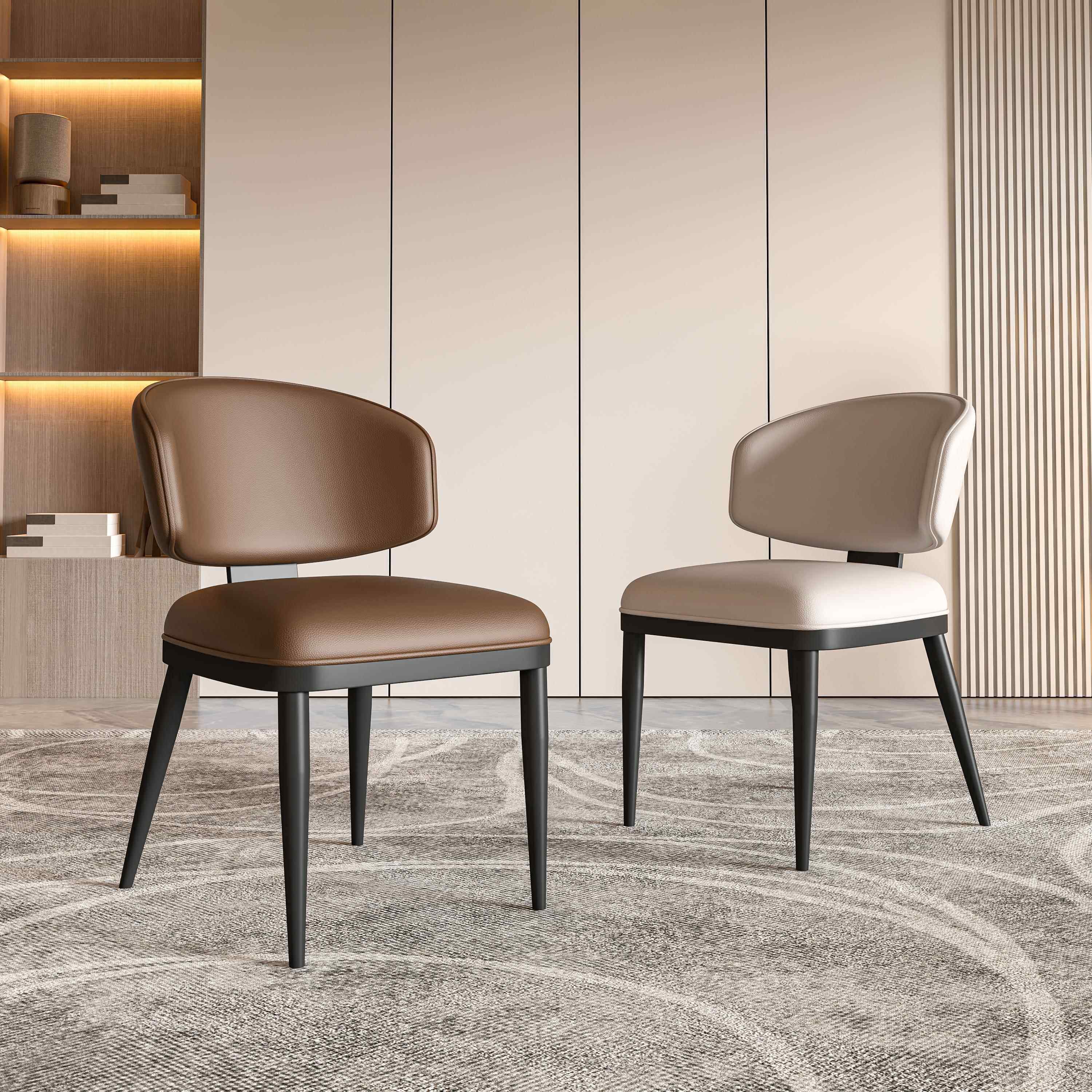 意式现代极简真皮餐椅家用设计师靠背椅子简约高级感餐桌椅,住宅家具,餐椅,淘宝优惠券,粉丝福利购,淘宝优惠卷