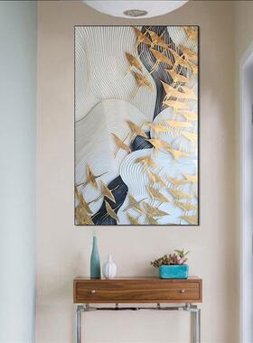 玄装饰关VYD挂画喷绘布装饰画酒店大堂装饰喷绘无帆框画新中式画