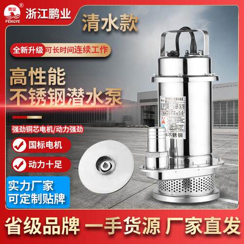耐酸碱腐蚀抽水泵小型220v家用高扬程大流量农用灌溉潜水泵增压泵