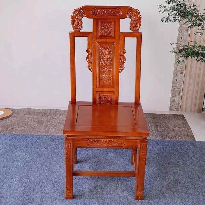 餐桌椅全古典椅家用象头古吃饭椅WYM整装仿实木椅子中餐桌靠背式
