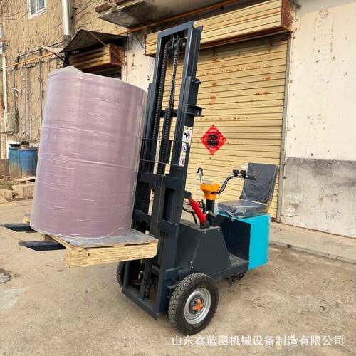 家用锂电动力小型升降叉车机身小巧座驾式0.5吨液压升降搬运车