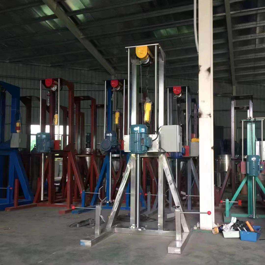 7.5KW工业壁纸胶高速搅拌分散机电动升降混合分散机可配高低拉缸