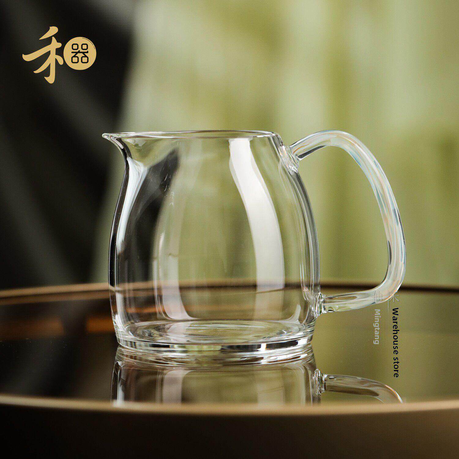 鹤旗2025新博览会杯手工加厚高硼硅玻璃泰然茶海男杯420ml