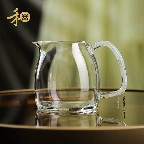 鹤旗2025新博览会杯手工加厚高硼硅玻璃泰然茶海男杯420ml