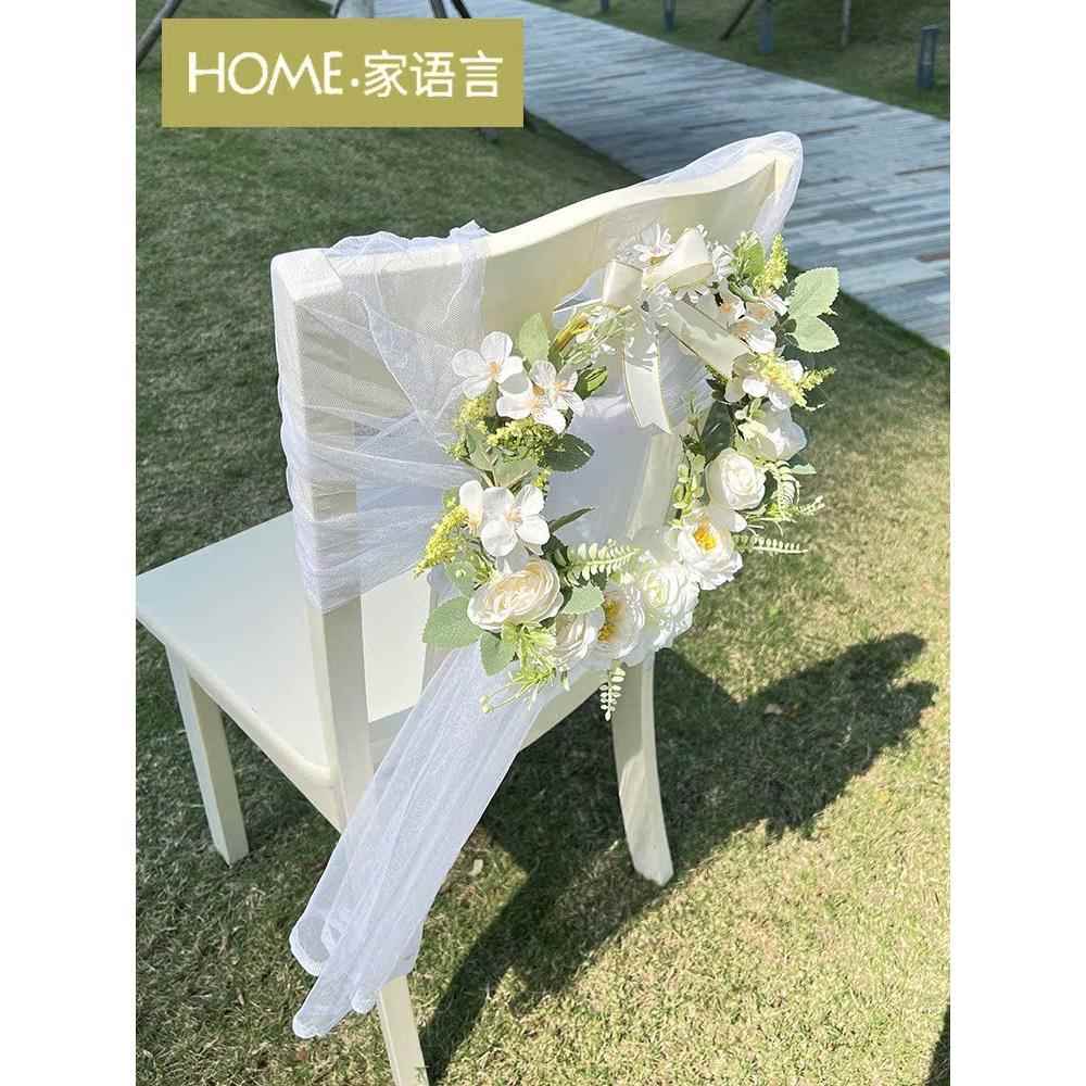 浪漫唯美花艺装饰挂件摆设家居室内假花仿真玫瑰卧室婚房门上挂花