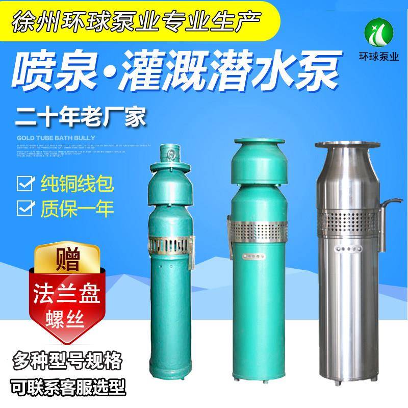 QSP不锈钢喷泉泵SP高扬程潜水泵QJ大流量立式高压水泵抗旱排涝泵
