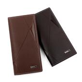 钱包纯色PU皮字母折钱包钱夹 钱包商务中长款 新款 男士