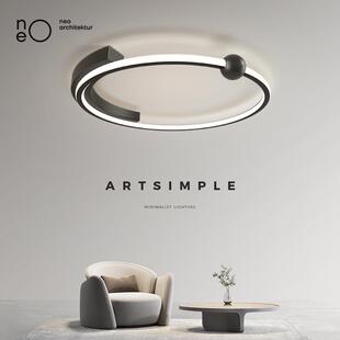 极简卧室灯led吸顶灯圆形创意主卧灯书房灯具简约现代房间灯